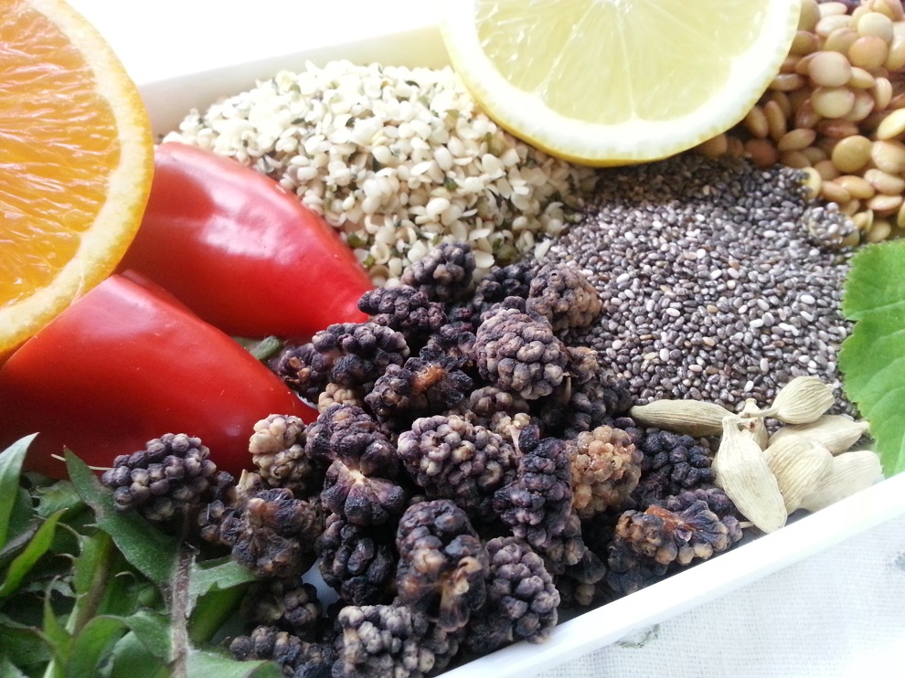 enthalten viel Eisen - von veganer Rohkost - Vitamin C