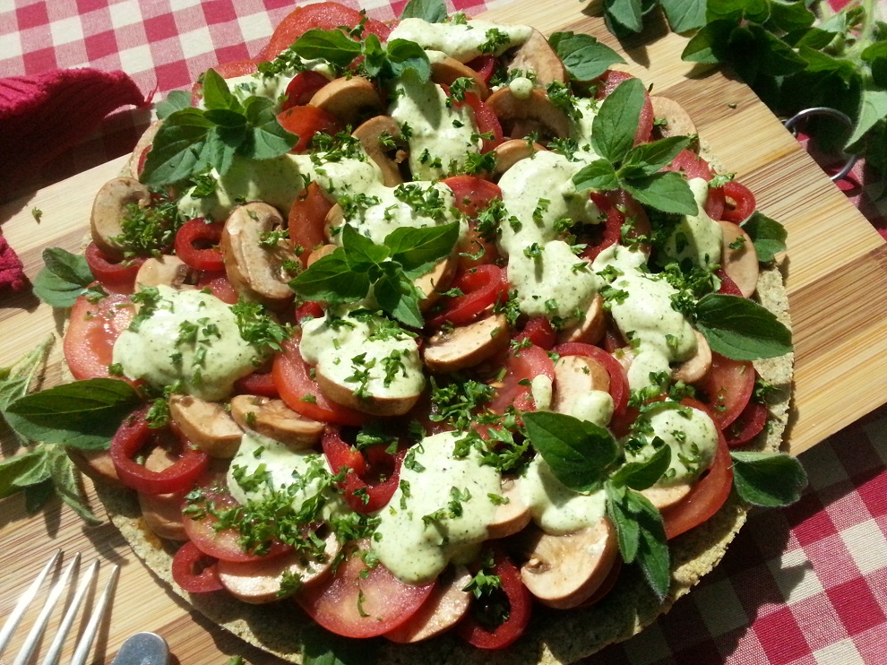 Rohkost-Pizza roh-vegan laktosefrei Buchweizen glutenfrei