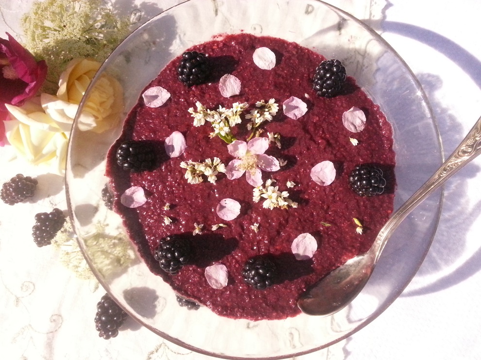 Schneller Brombeer-Chia-Pudding